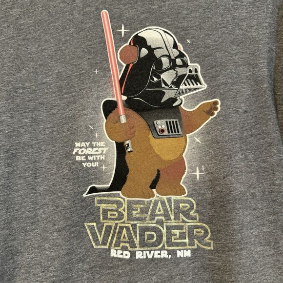 Bear Vader Youth Hoodie Star Wars Parody Long Sleeve Red River NM Sz 14-16 Gray - Picture 2 of 6